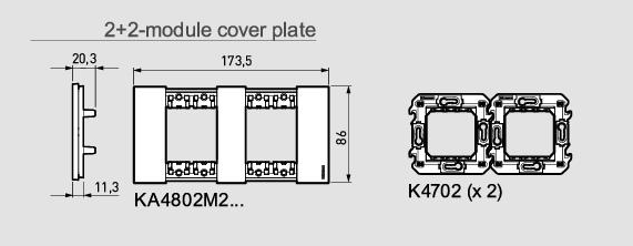 Рамка 2x2 мод. метална цвят Космос (Space)Living Now Bticino