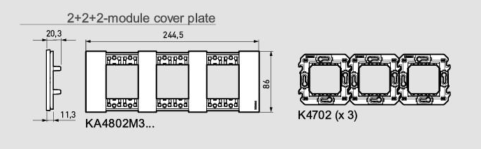Рамка 3x2 мод. метална цвят Луна (Moon) Living Now Bticino