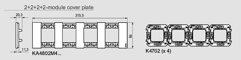 Рамка 4x2 мод. цвят Черен (Black) Living Now Bticino